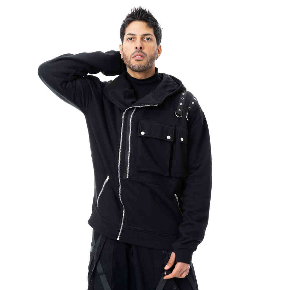 Poizen Industries - Valen Vest met capuchon - Zwart